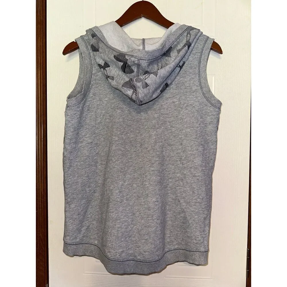 Under Armour Gray & Pink Zip Up Hoodie Vest  Size Youth XL‎